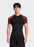 RED VEINS SHORT SLEEVE COMPRESSION SHIRT