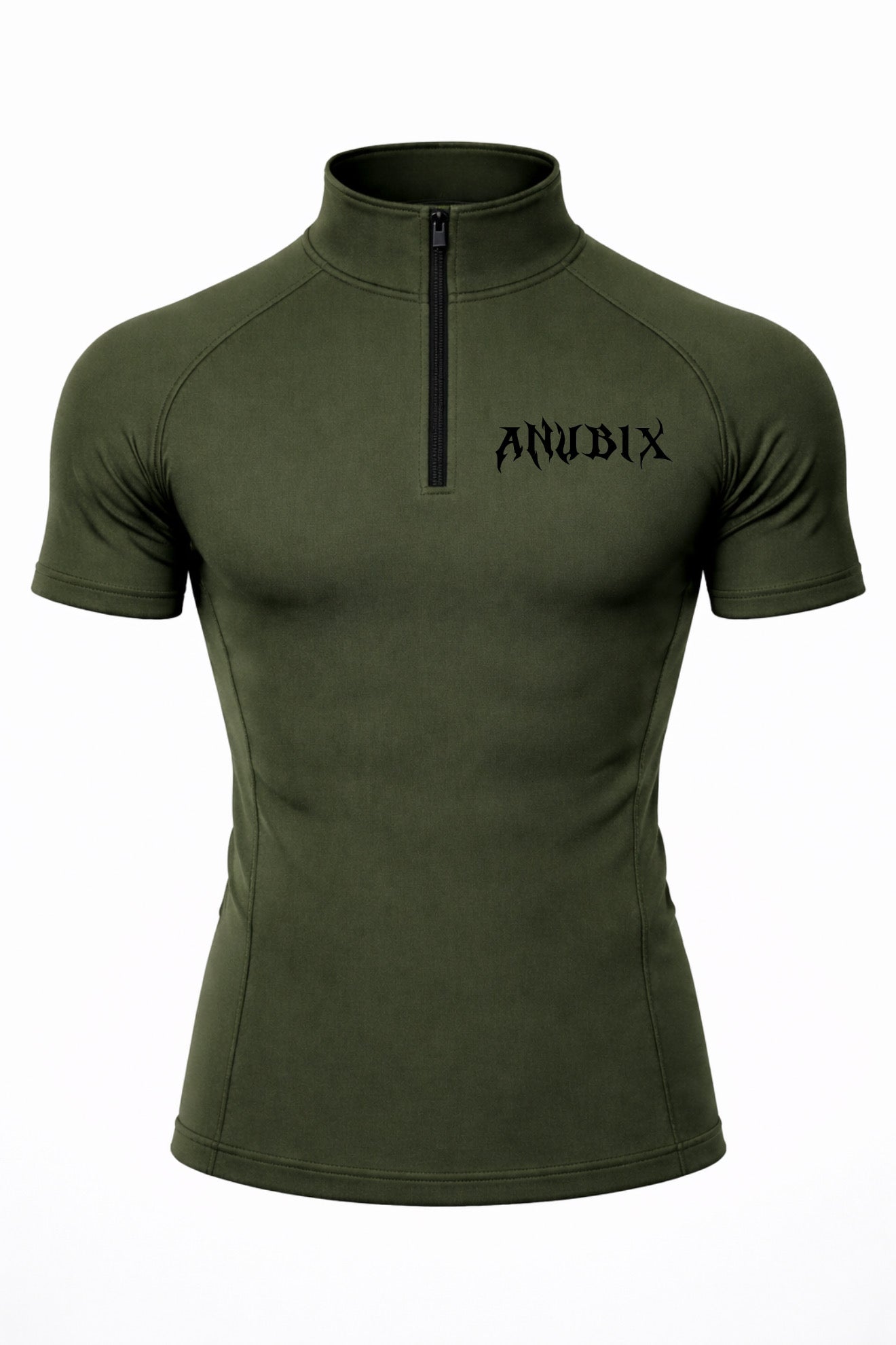 BASIC HALF ZIP UP SHORT SLEEVE COMPRESSION
