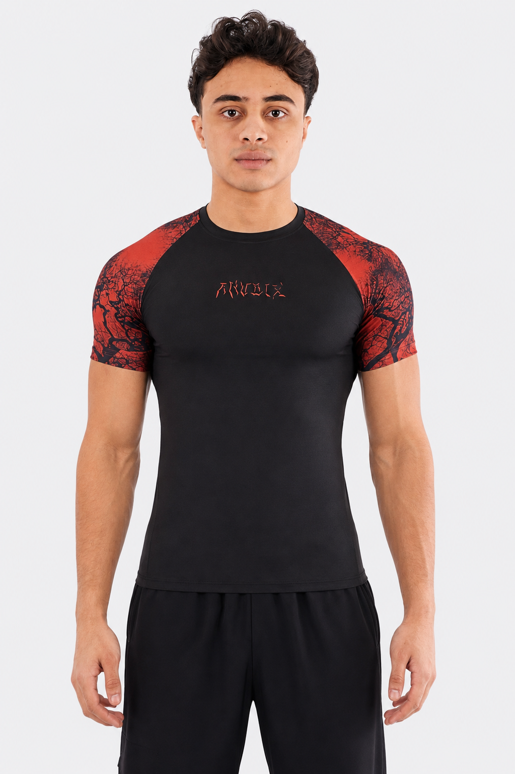 RED VEINS SHORT SLEEVE COMPRESSION SHIRT