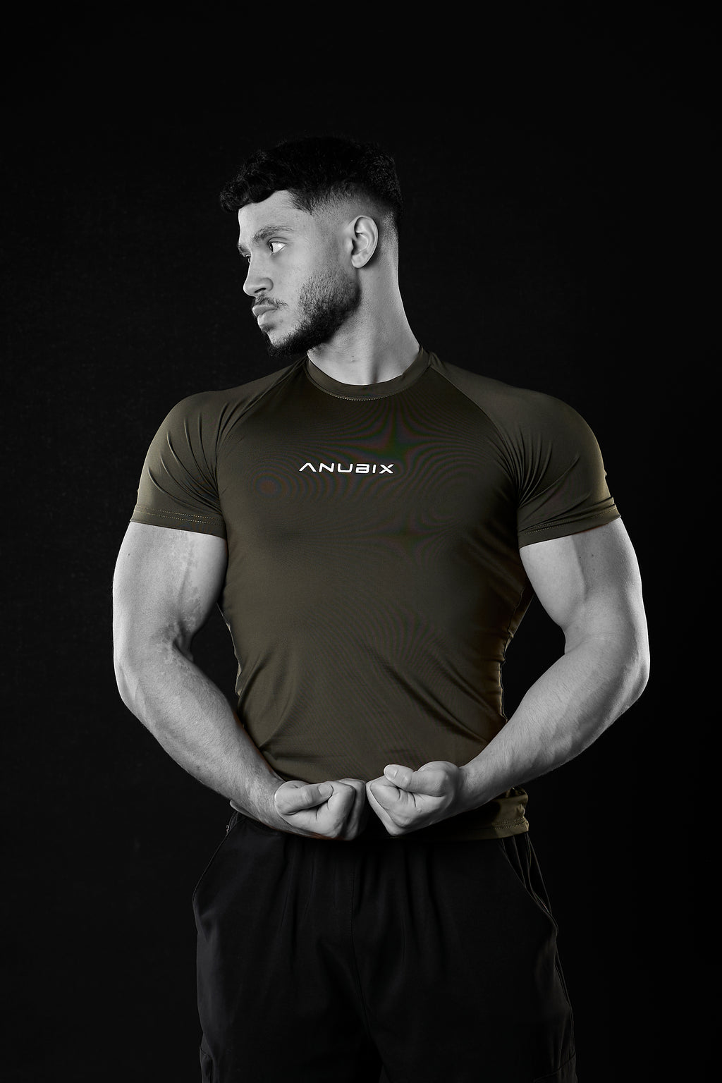 OLIVE GREEN BASIC SHORT SLEEVE COMPRESSION