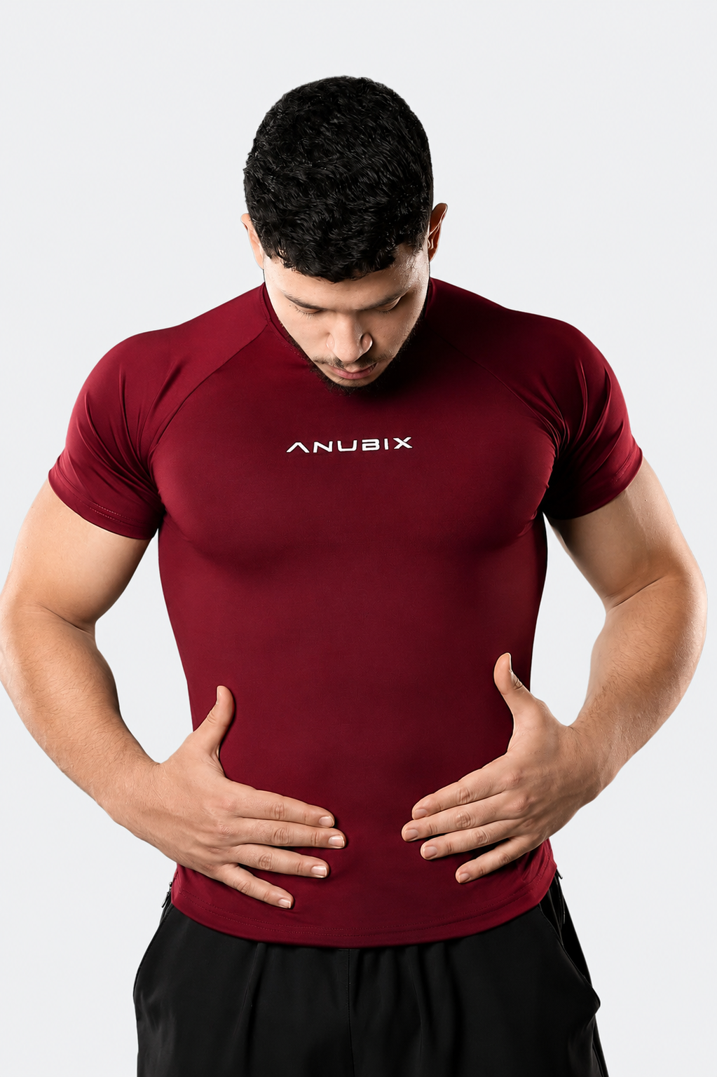 DARK RED BASIC SHORT SLEEVE COMPRESSION