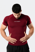 DARK RED BASIC SHORT SLEEVE COMPRESSION