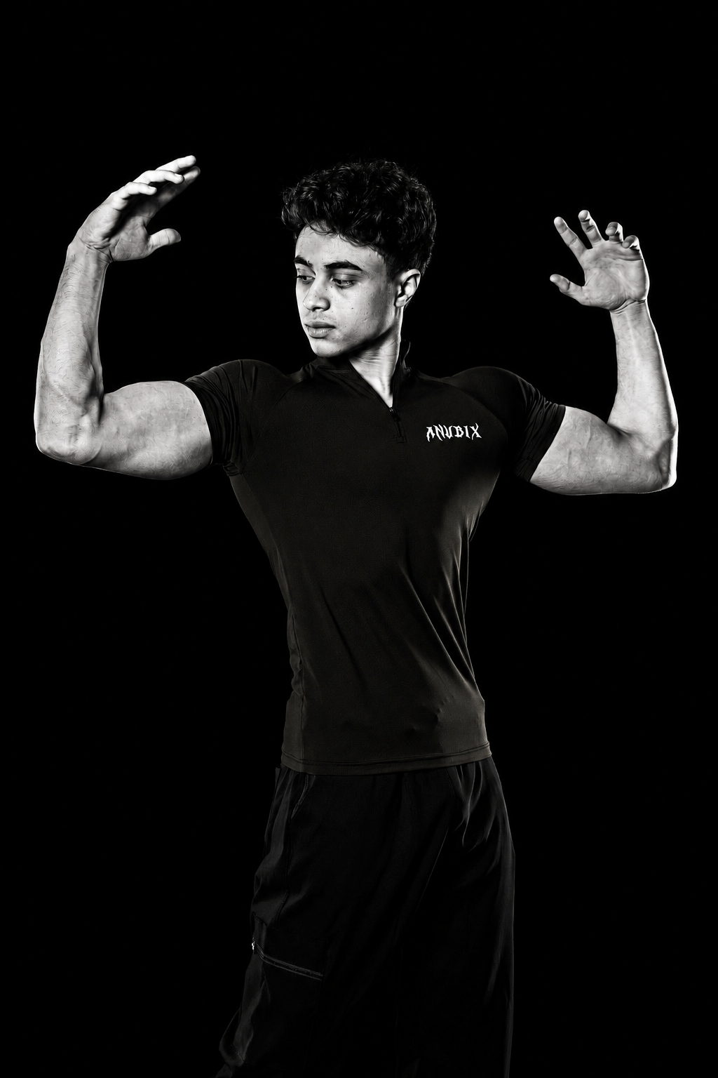 BASIC HALF ZIP UP SHORT SLEEVE COMPRESSION