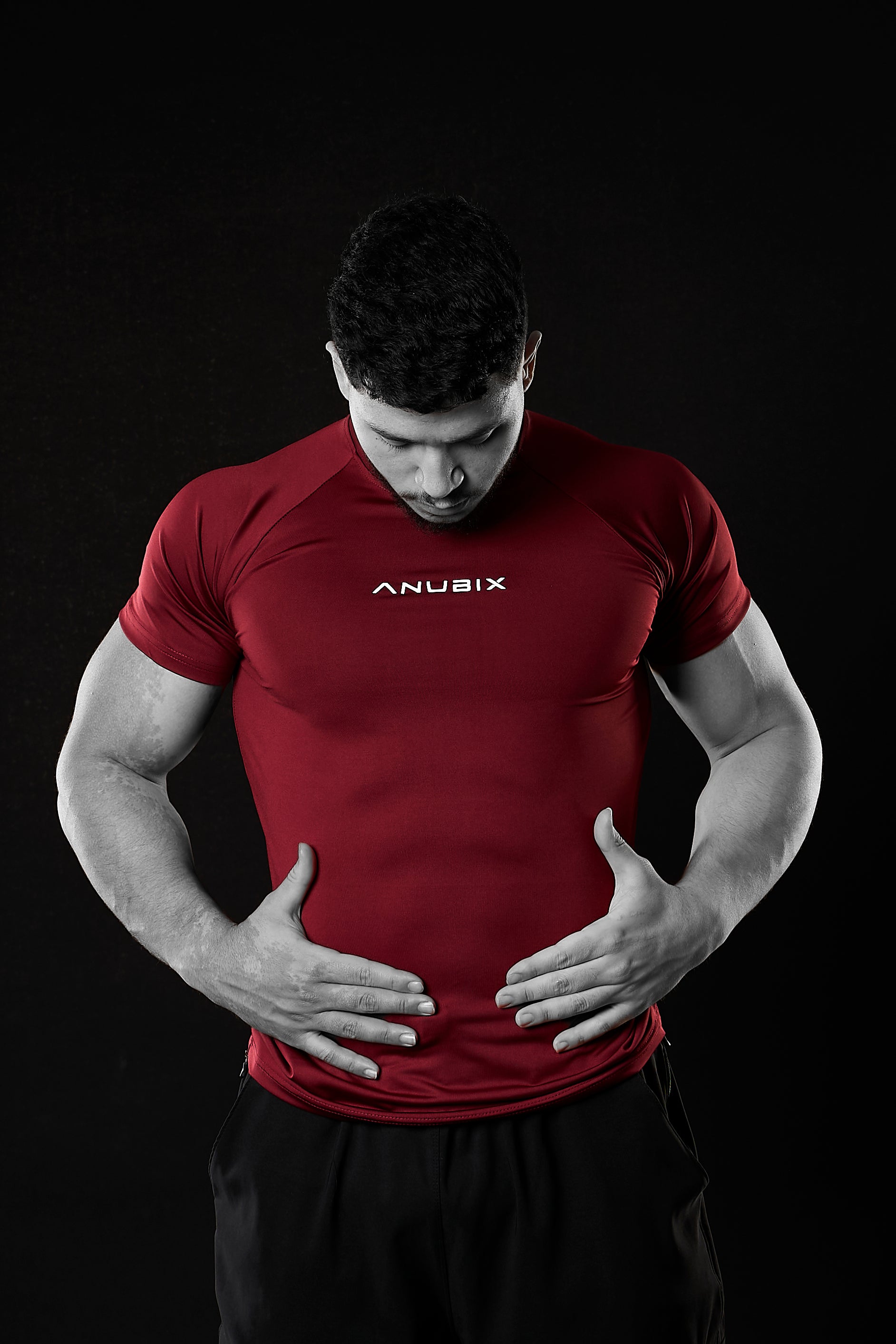 DARK RED BASIC SHORT SLEEVE COMPRESSION