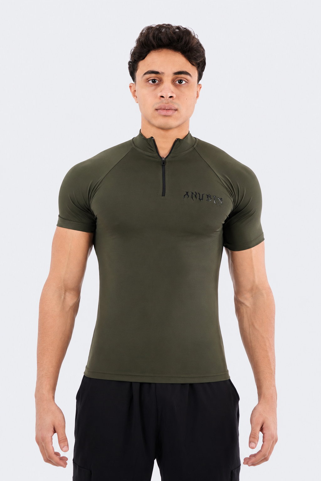 BASIC HALF ZIP UP SHORT SLEEVE COMPRESSION
