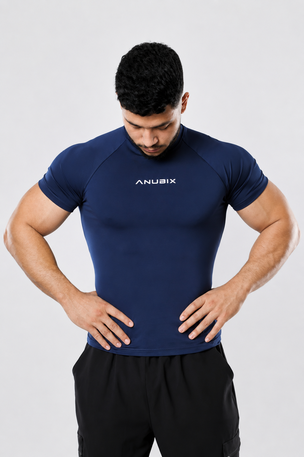 NAVY BLUE BASIC SHORT SLEEVE COMPRESSION