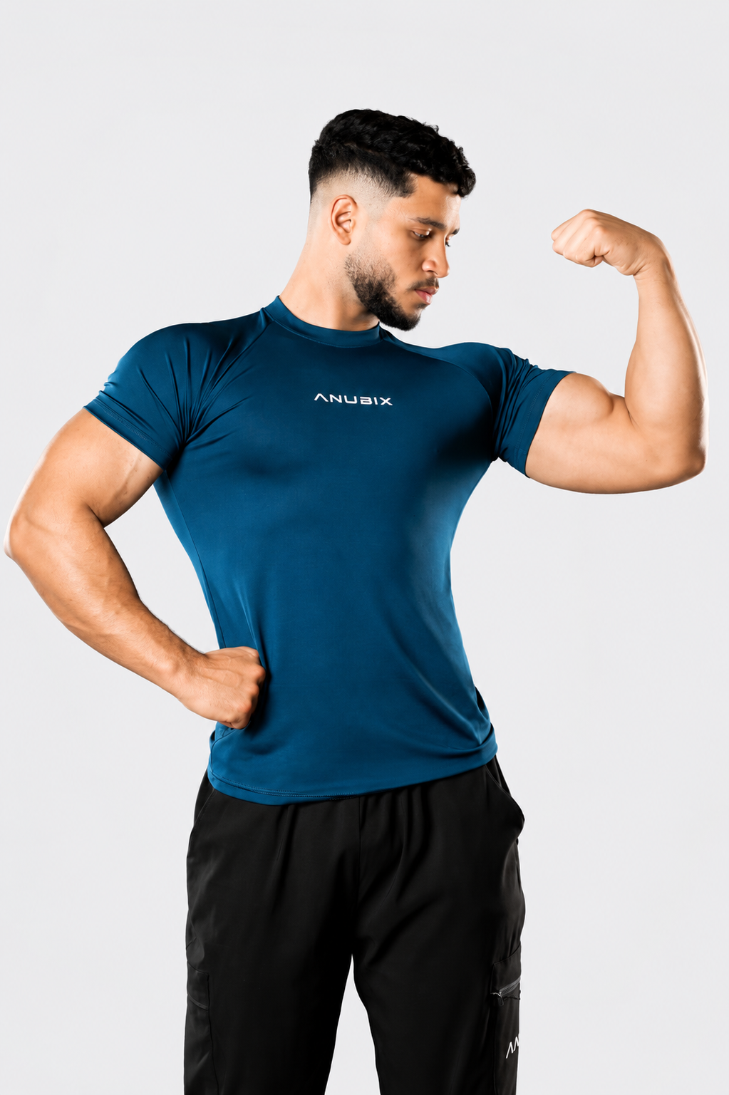PETROL BLUE SHORT SLEEVE BASIC COMPRESSION