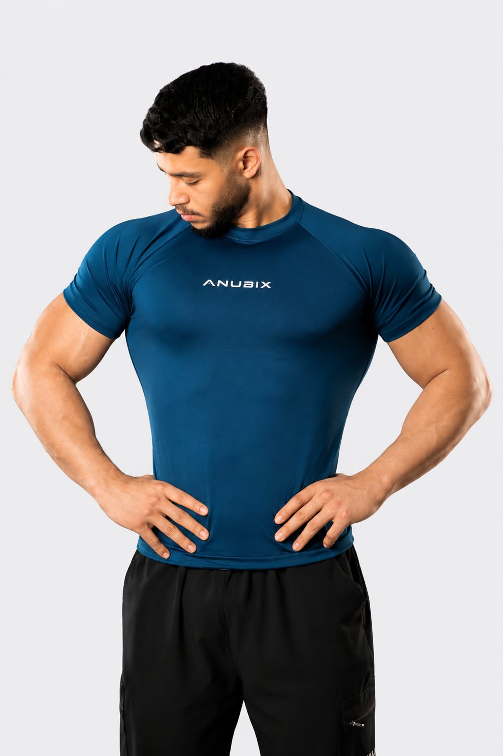 PETROL BLUE SHORT SLEEVE BASIC COMPRESSION
