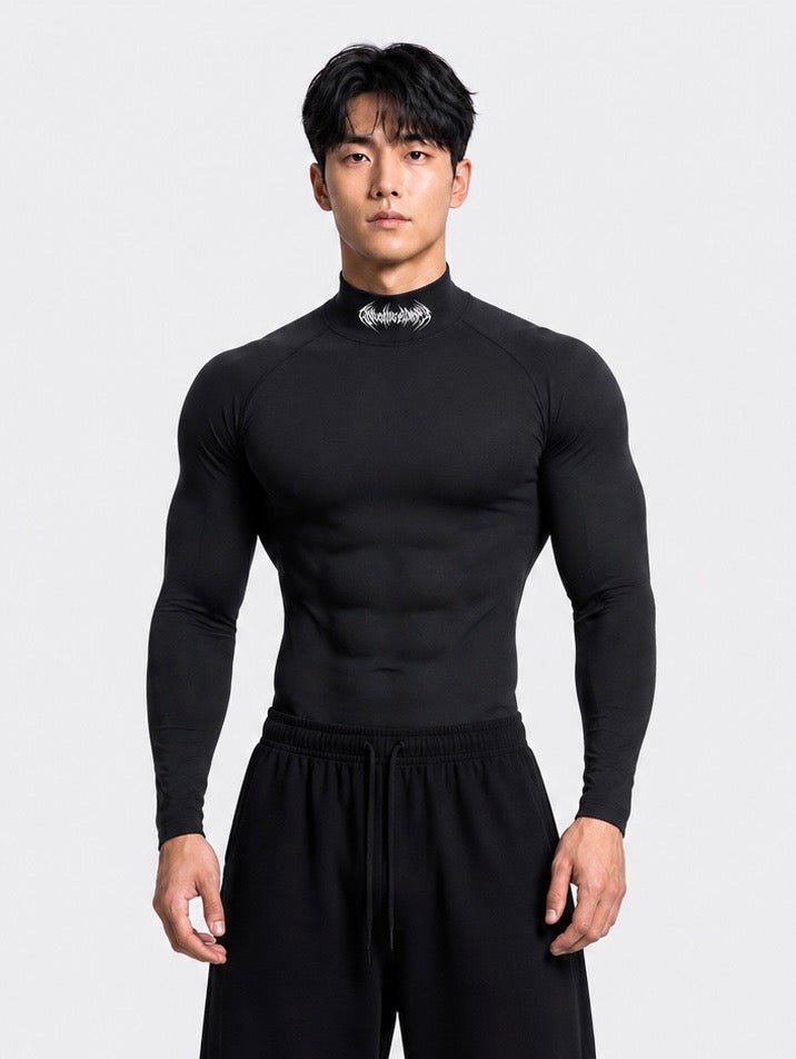 BLACK NECKED ANUBIX LONG SLEEVE COMPRESSION