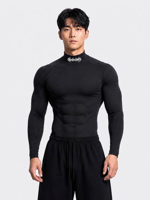 BLACK NECKED ANUBIX LONG SLEEVE COMPRESSION