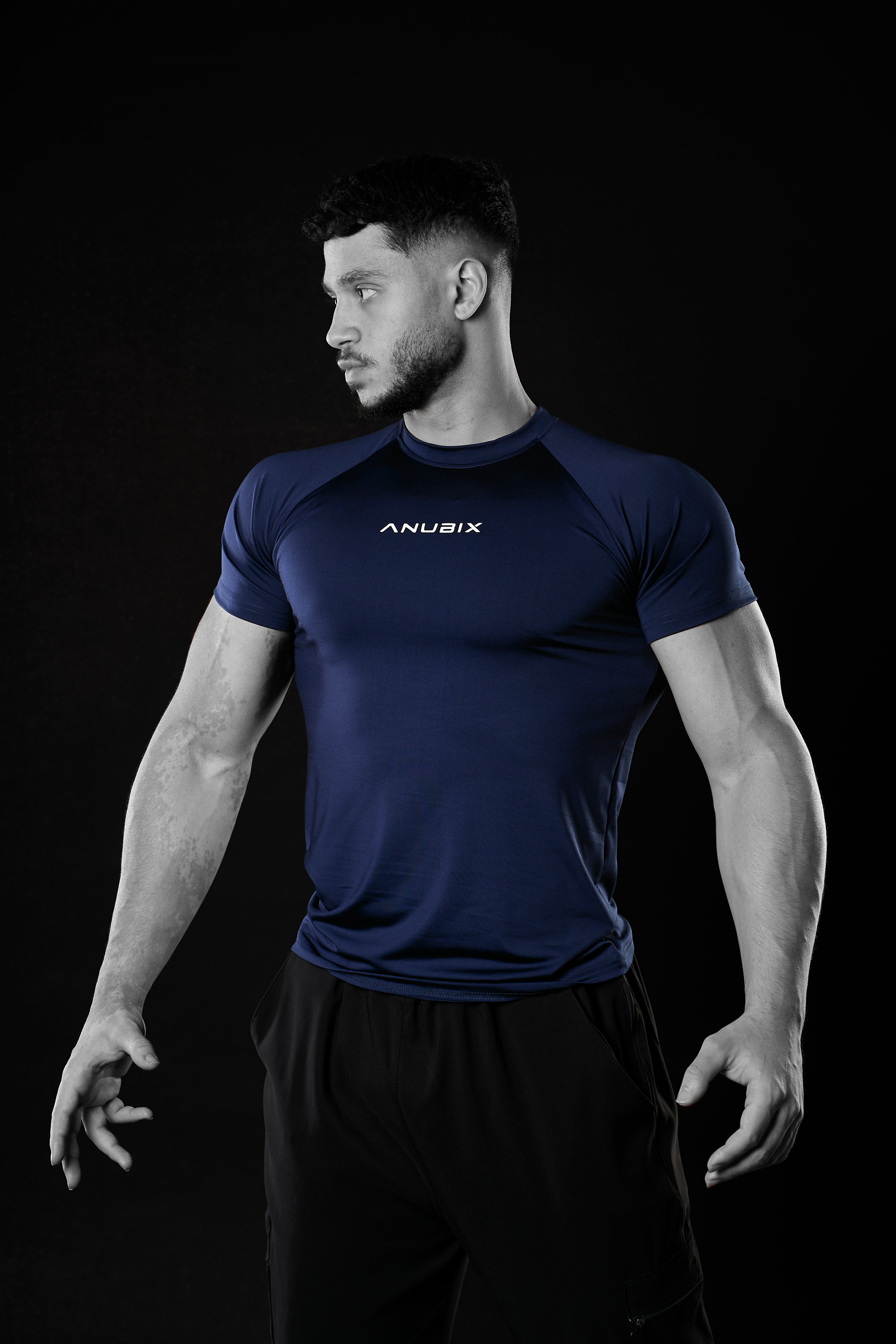 NAVY BLUE BASIC SHORT SLEEVE COMPRESSION