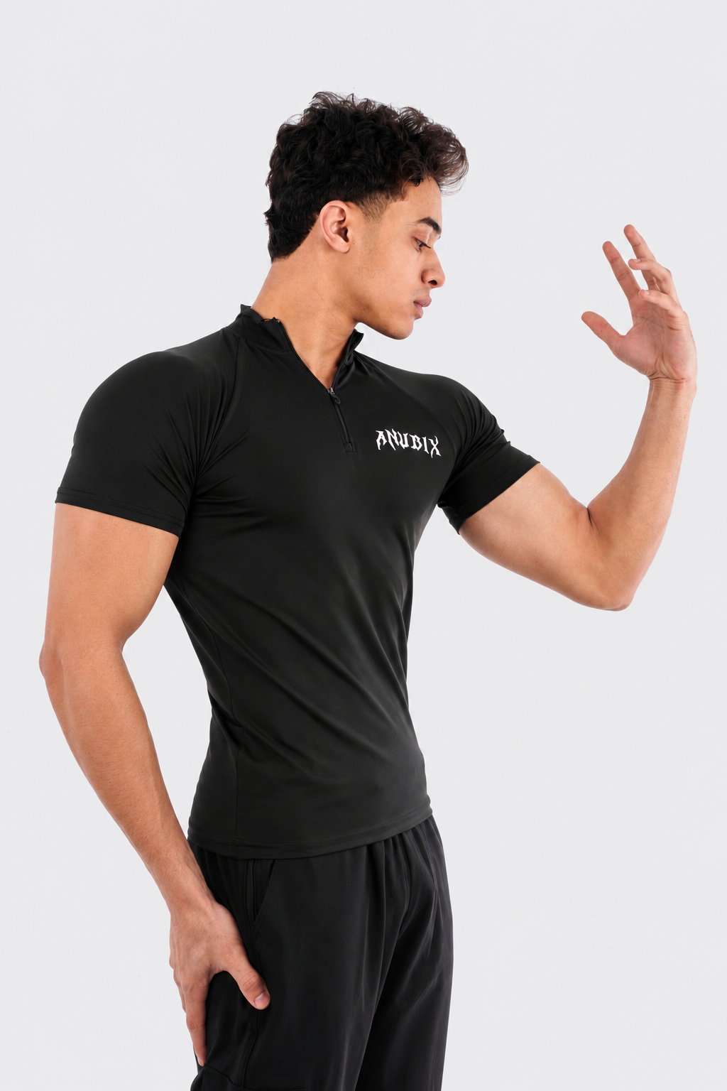 BASIC HALF ZIP UP SHORT SLEEVE COMPRESSION