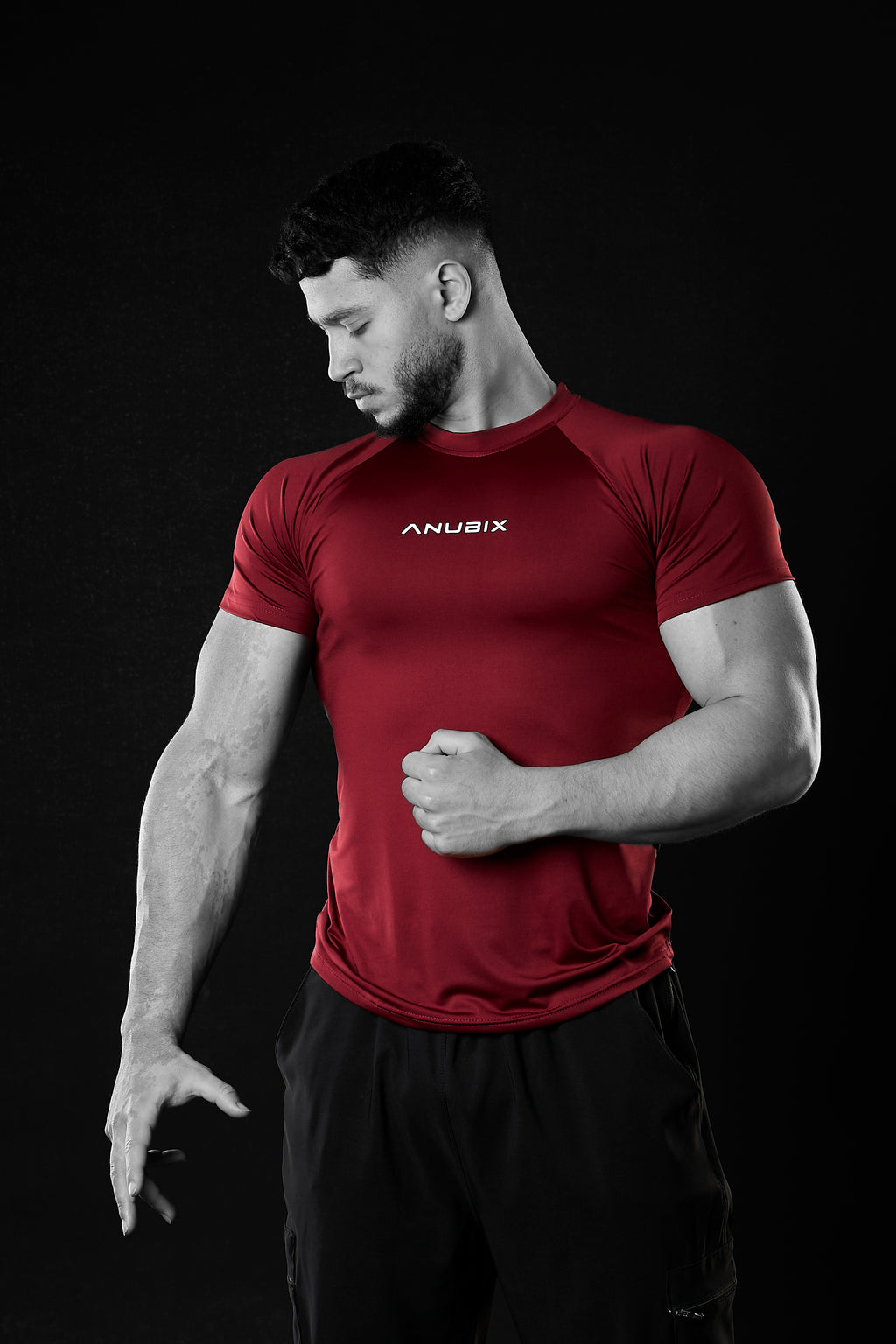 DARK RED BASIC SHORT SLEEVE COMPRESSION