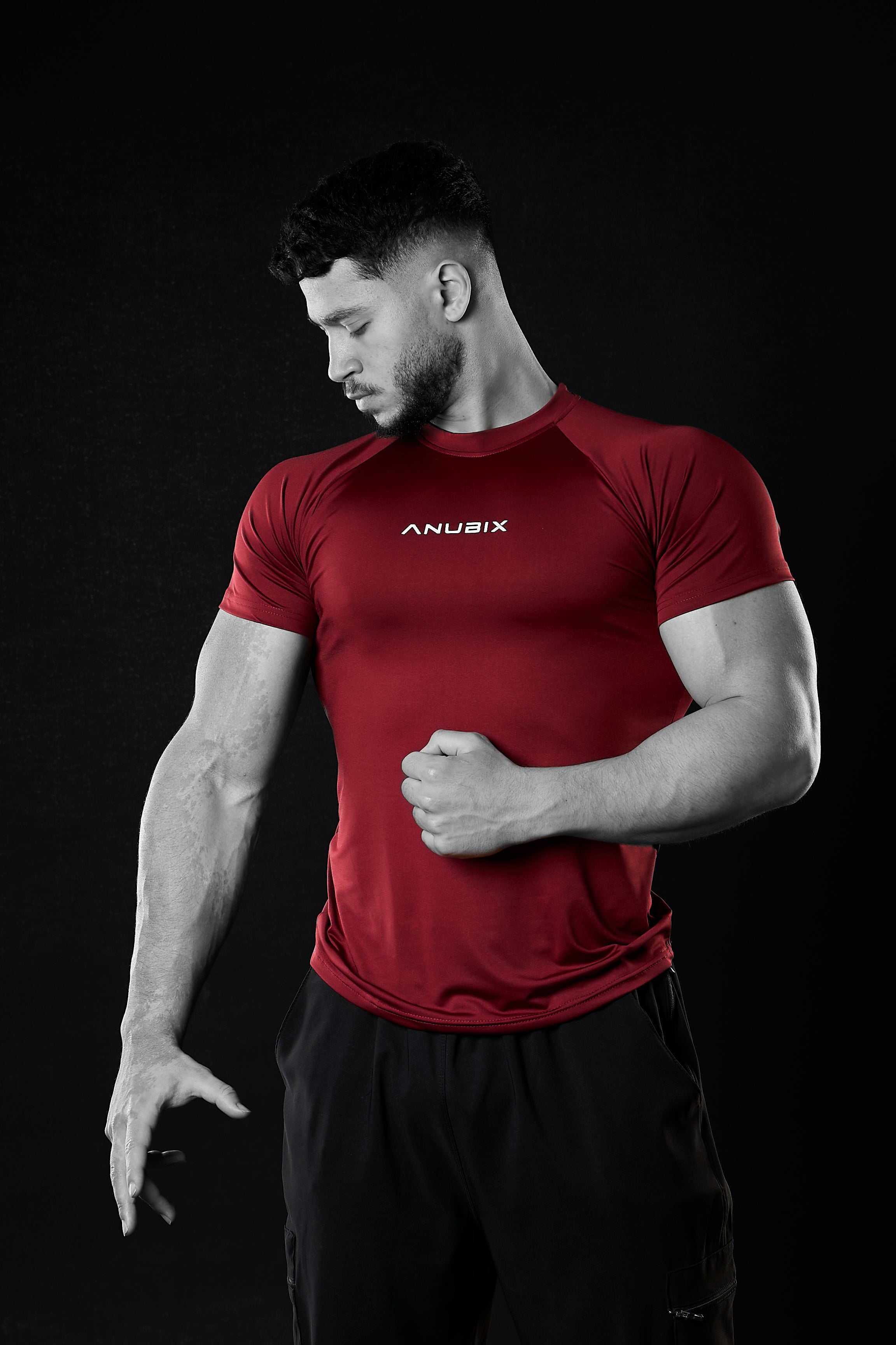 DARK RED BASIC SHORT SLEEVE COMPRESSION