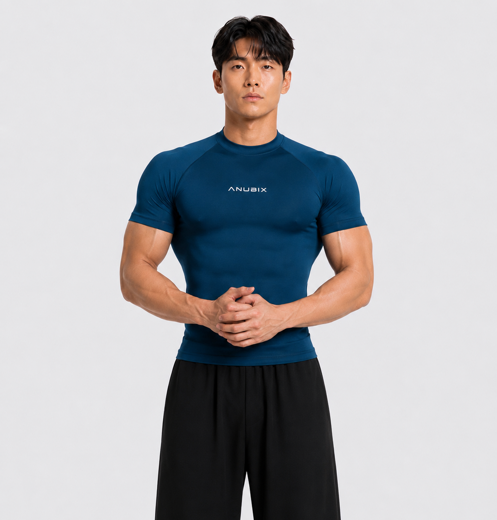 Included in Cool Tones Basic Tee Trio: PETROL BLUE SHORT SLEEVE BASIC COMPRESSION