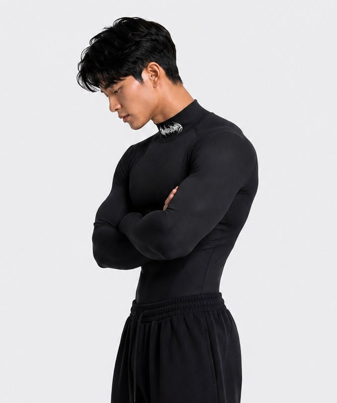 BLACK NECKED ANUBIX LONG SLEEVE COMPRESSION