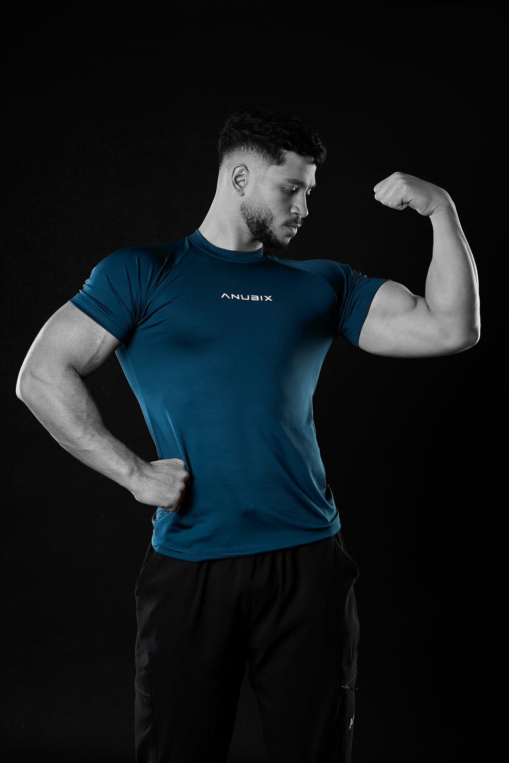 PETROL BLUE SHORT SLEEVE BASIC COMPRESSION