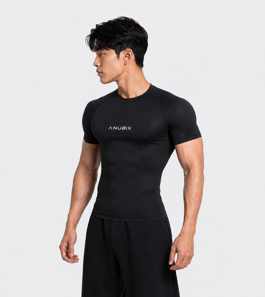 Included in Earth & Fire Basic Tee Trio: BLACK BASIC SHORT SLEEVE COMPRESSION