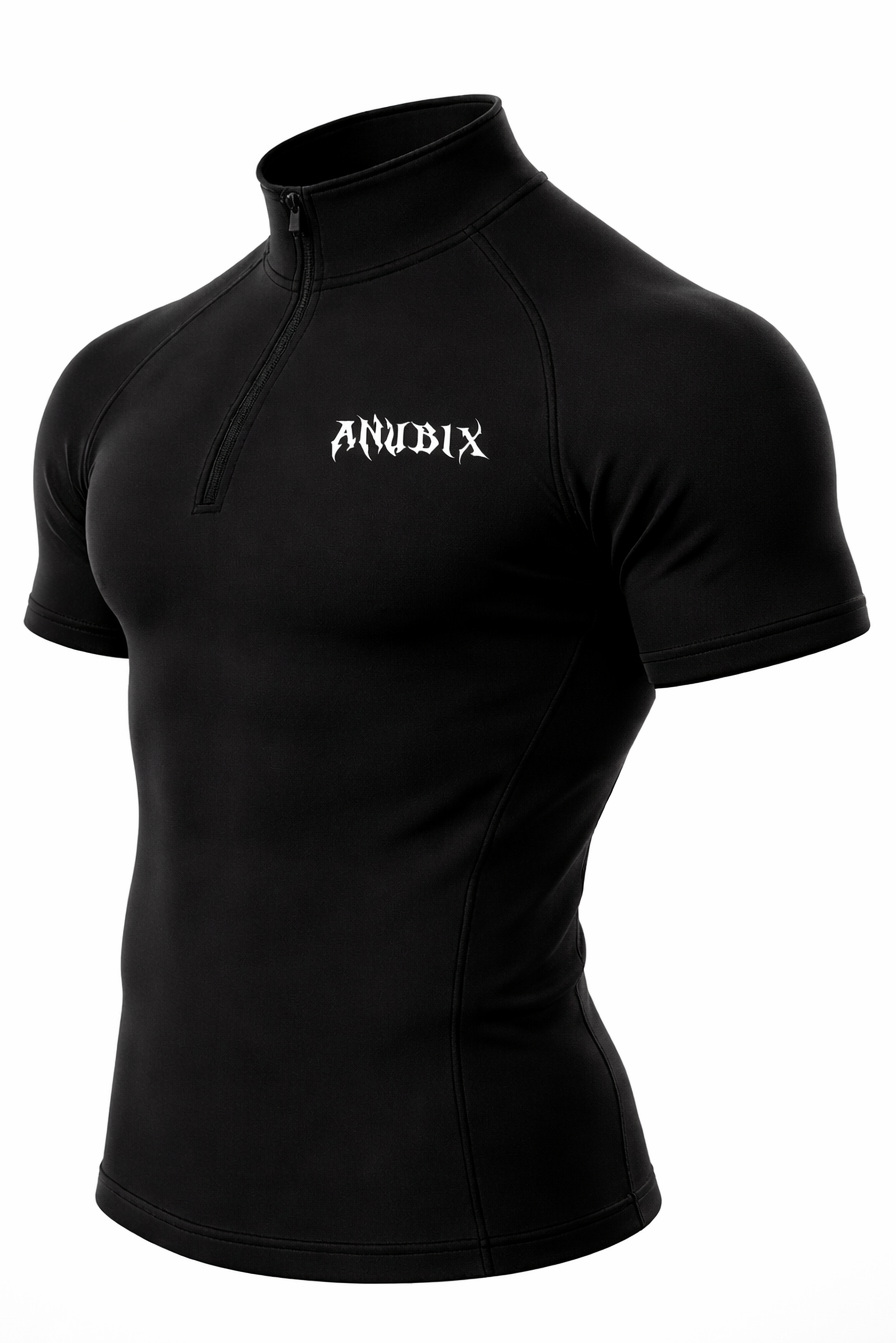 BASIC HALF ZIP UP SHORT SLEEVE COMPRESSION