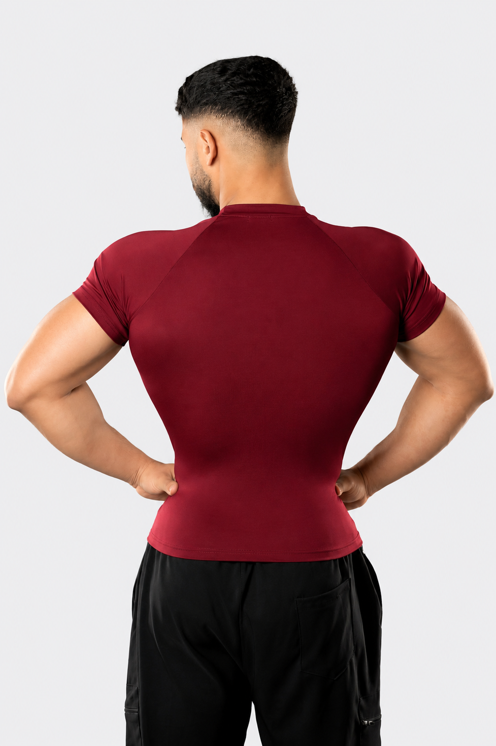 DARK RED BASIC SHORT SLEEVE COMPRESSION
