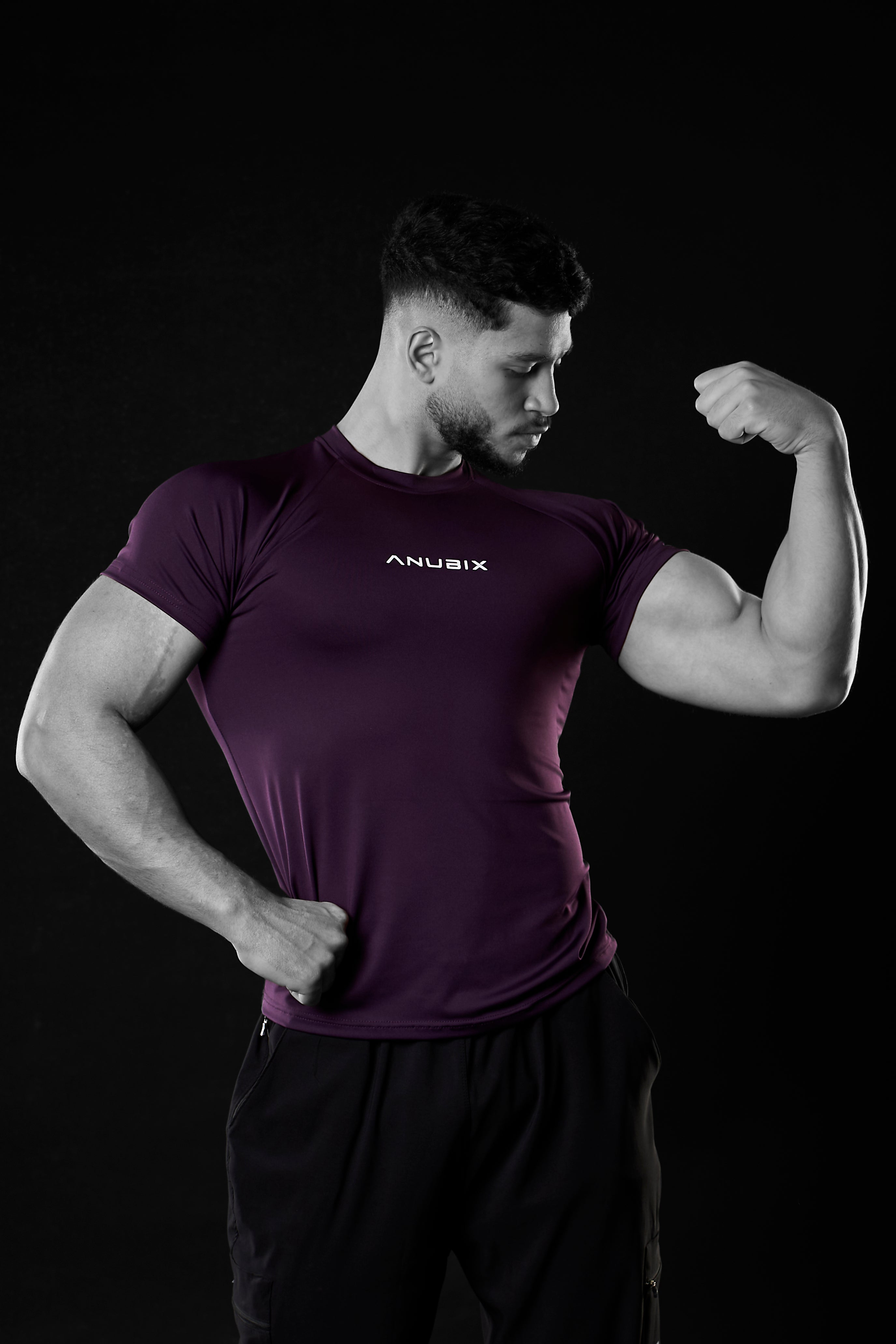 PURPLE BASIC SHORT SLEEVE COMPRESSION
