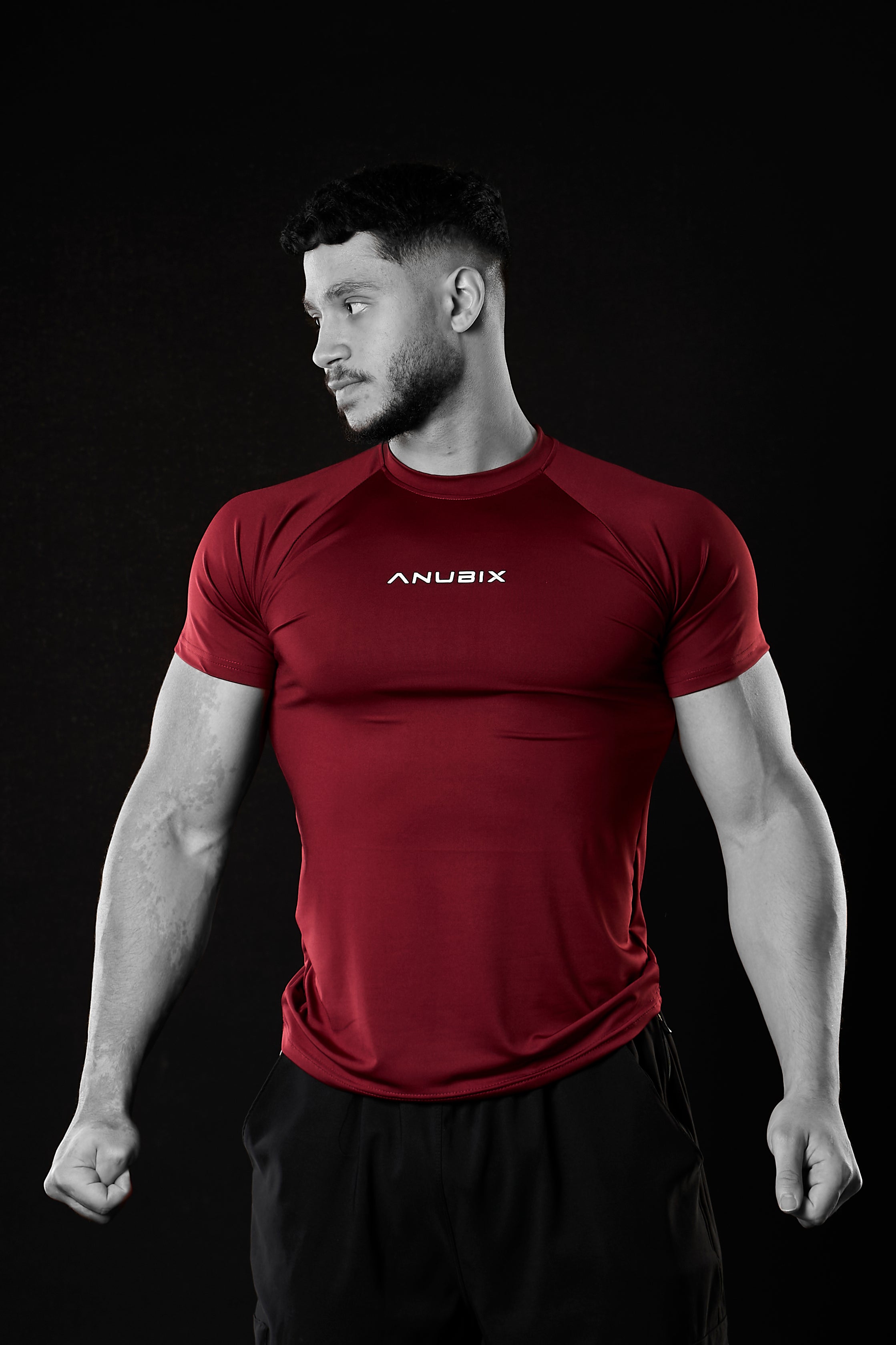 DARK RED BASIC SHORT SLEEVE COMPRESSION