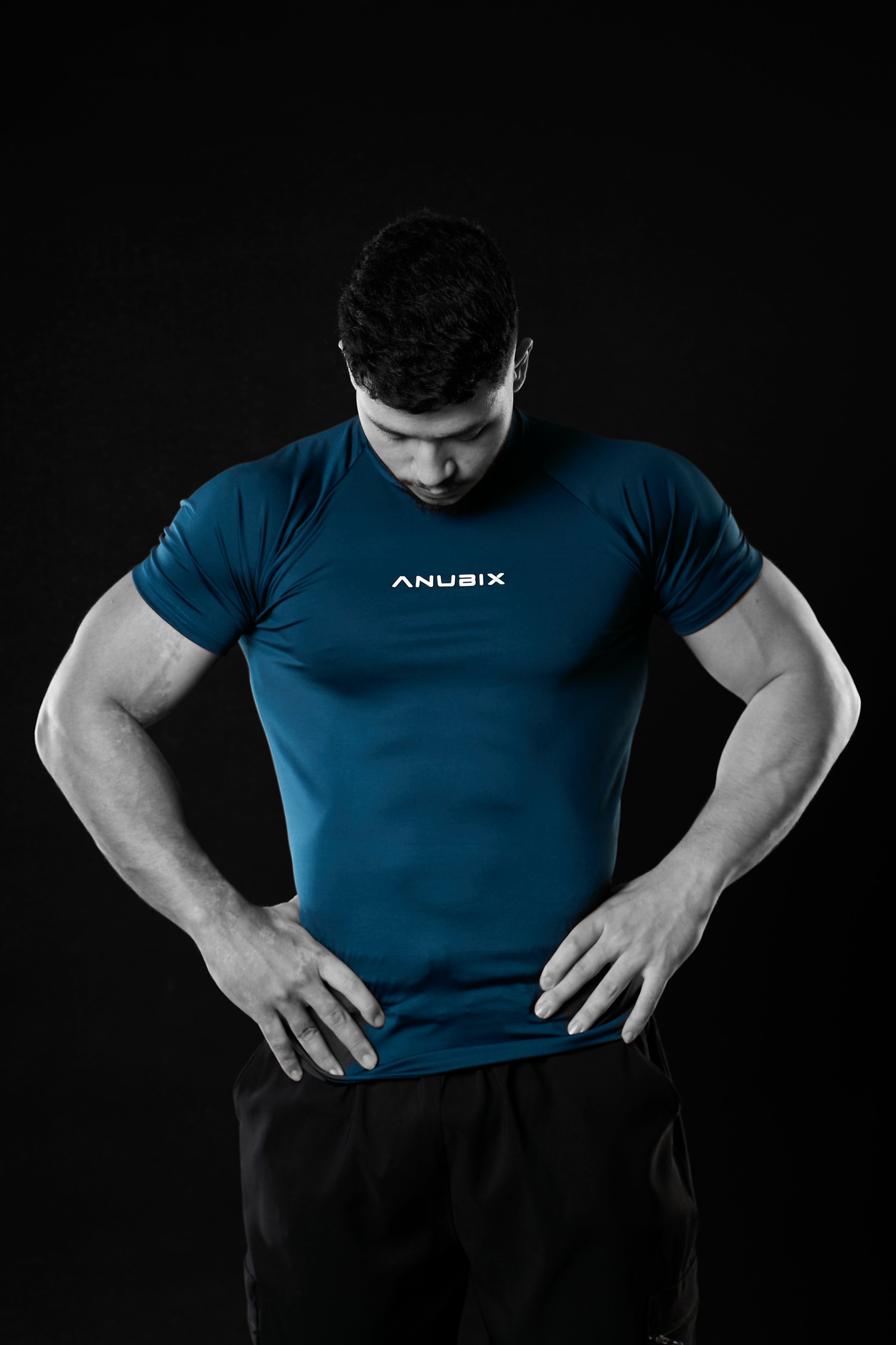 PETROL BLUE SHORT SLEEVE BASIC COMPRESSION