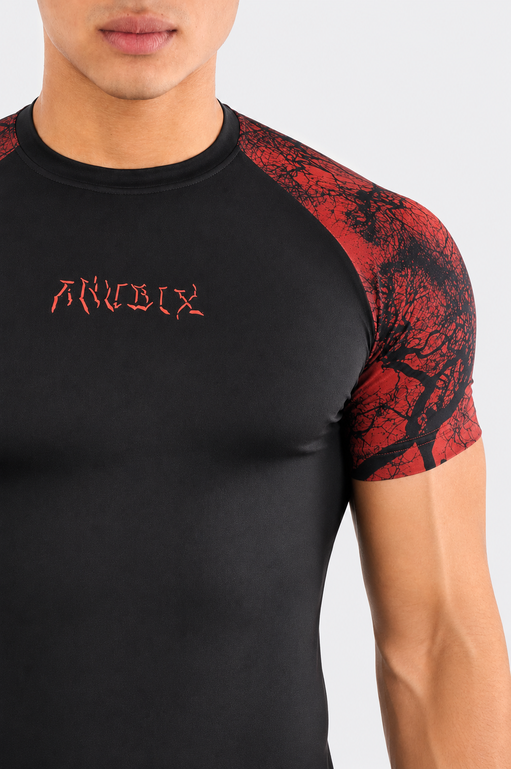 RED VEINS SHORT SLEEVE COMPRESSION SHIRT
