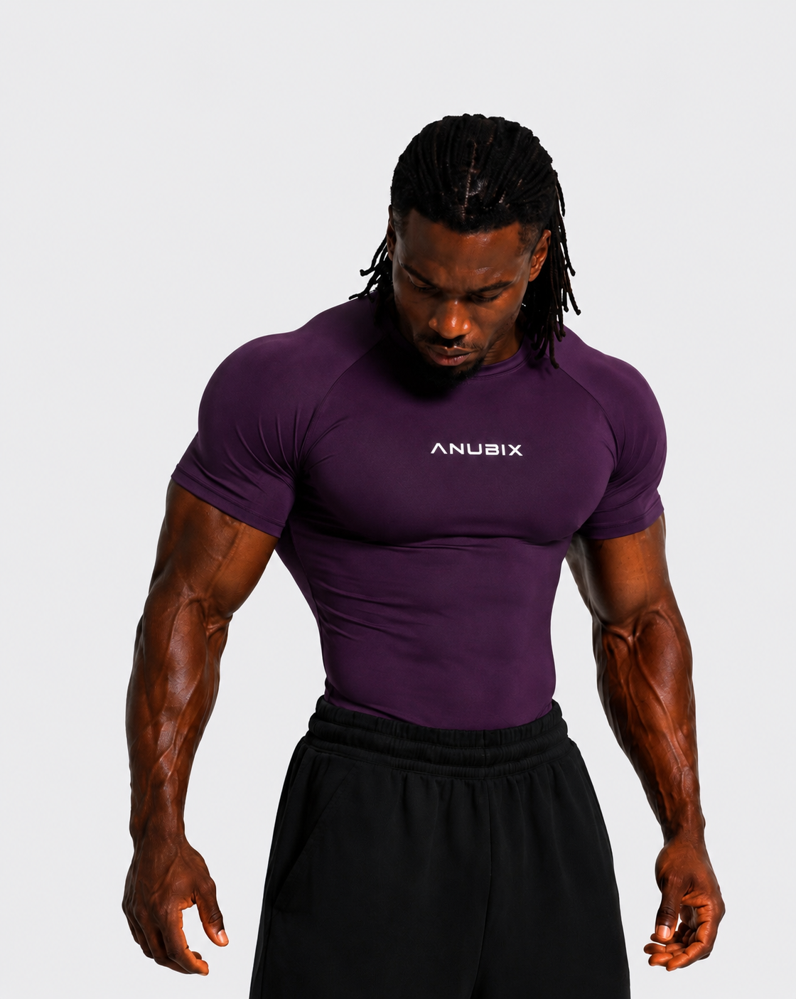PURPLE BASIC SHORT SLEEVE COMPRESSION