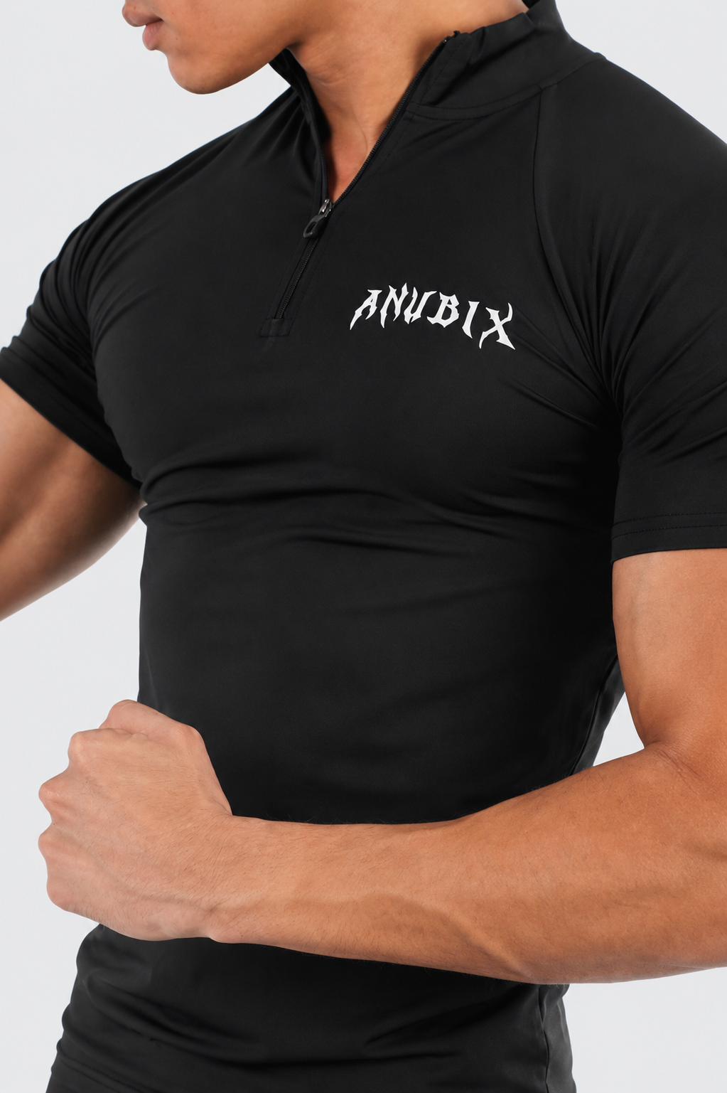 BASIC HALF ZIP UP SHORT SLEEVE COMPRESSION
