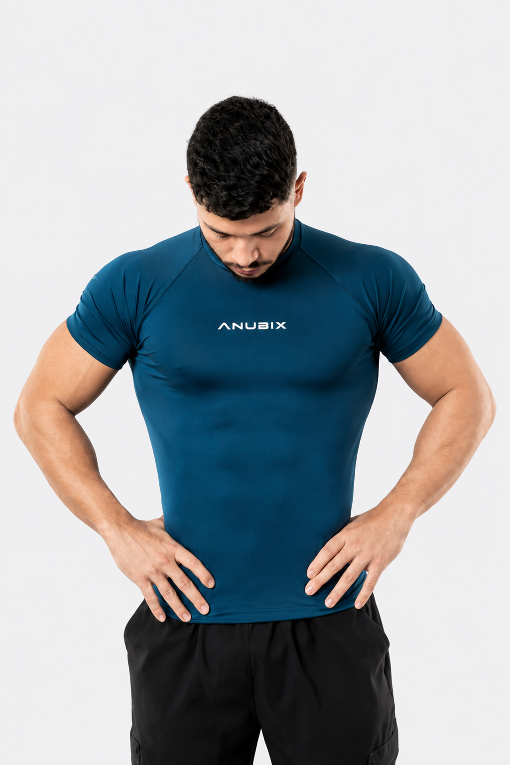 PETROL BLUE SHORT SLEEVE BASIC COMPRESSION