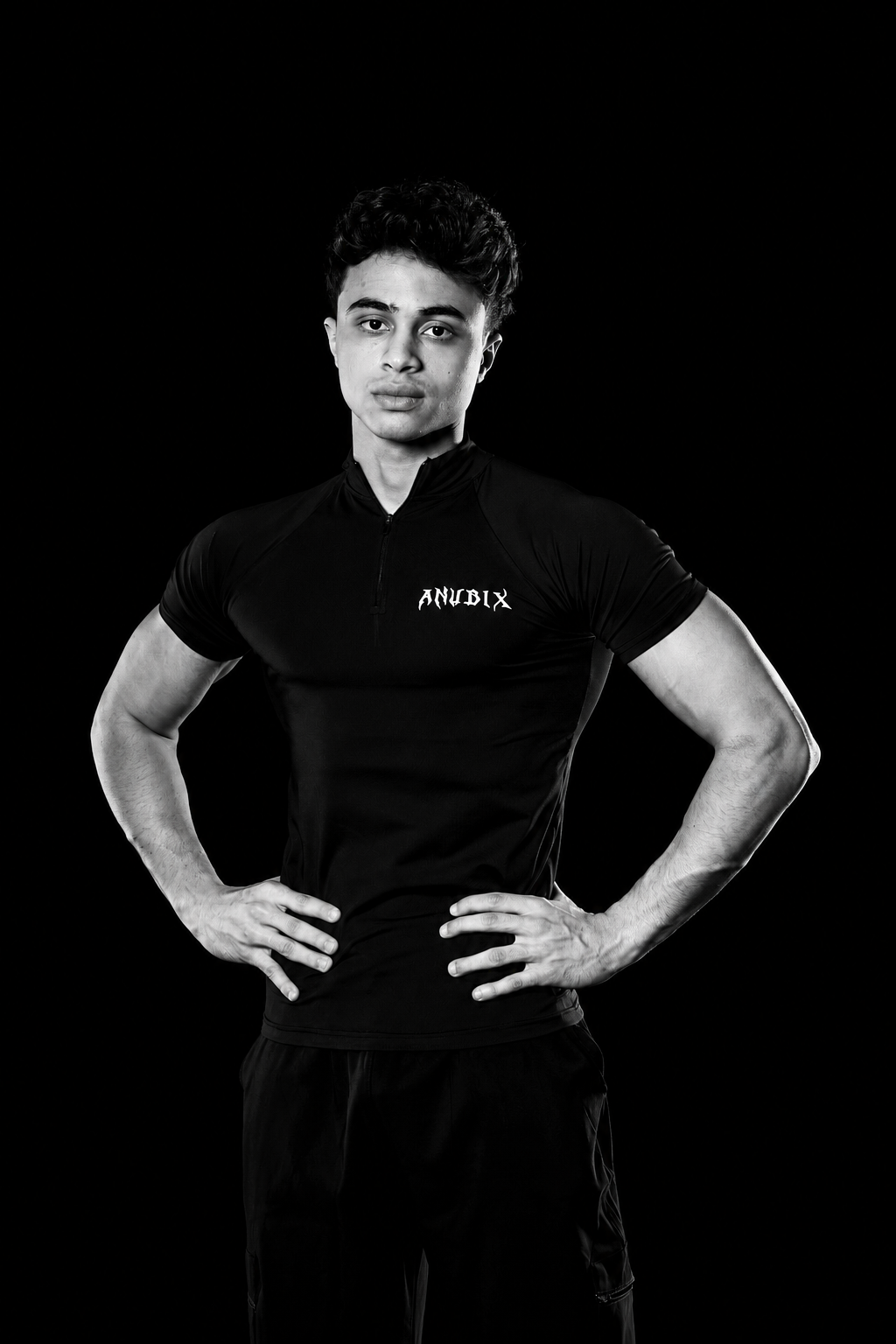 BASIC HALF ZIP UP SHORT SLEEVE COMPRESSION