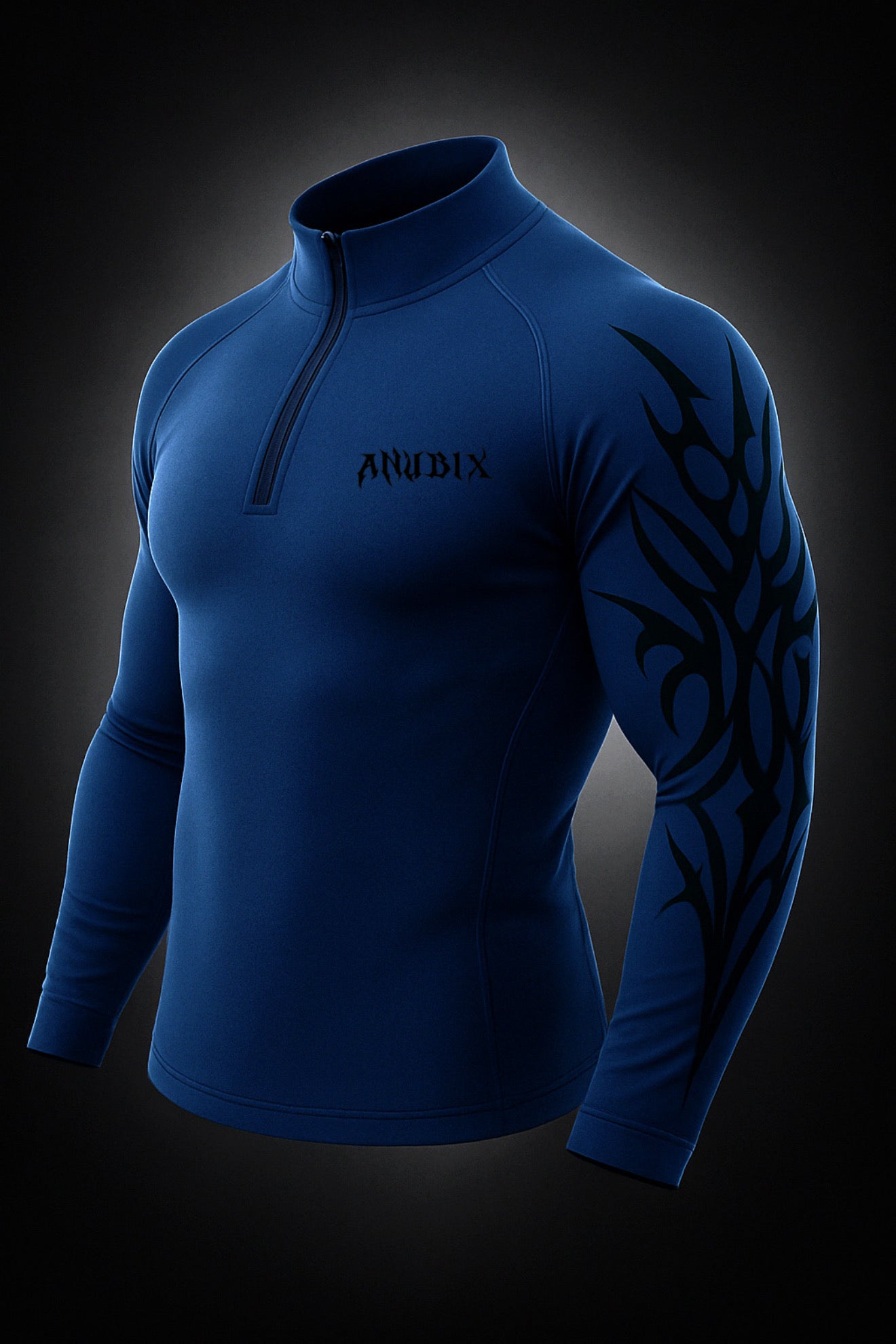 NIGHTMARE Half Zip Up Long Sleeve Compression