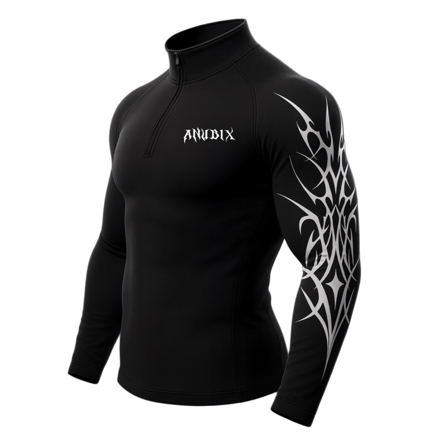 NIGHTMARE Half Zip Up Long Sleeve Compression