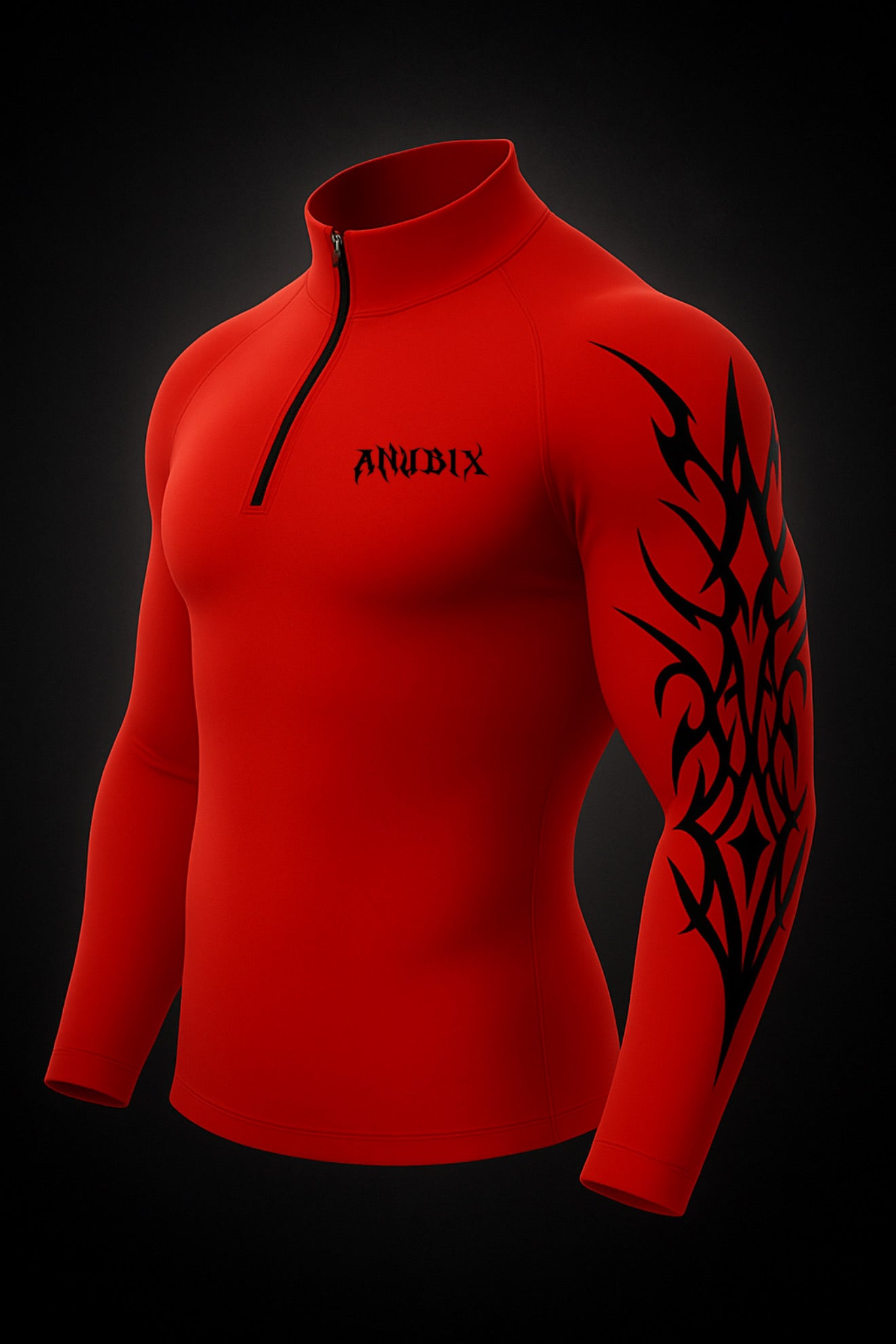 NIGHTMARE Half Zip Up Long Sleeve Compression