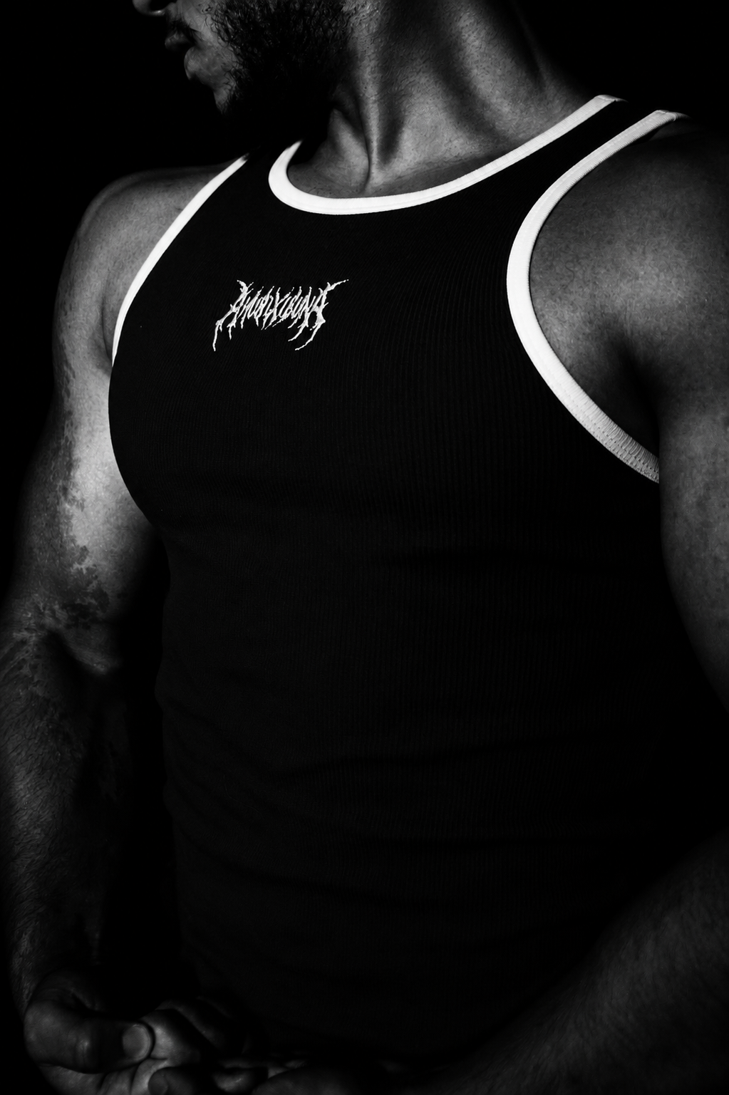 ADVANCED BLACK RINGER TANK TOP