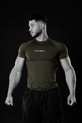 OLIVE GREEN BASIC SHORT SLEEVE COMPRESSION