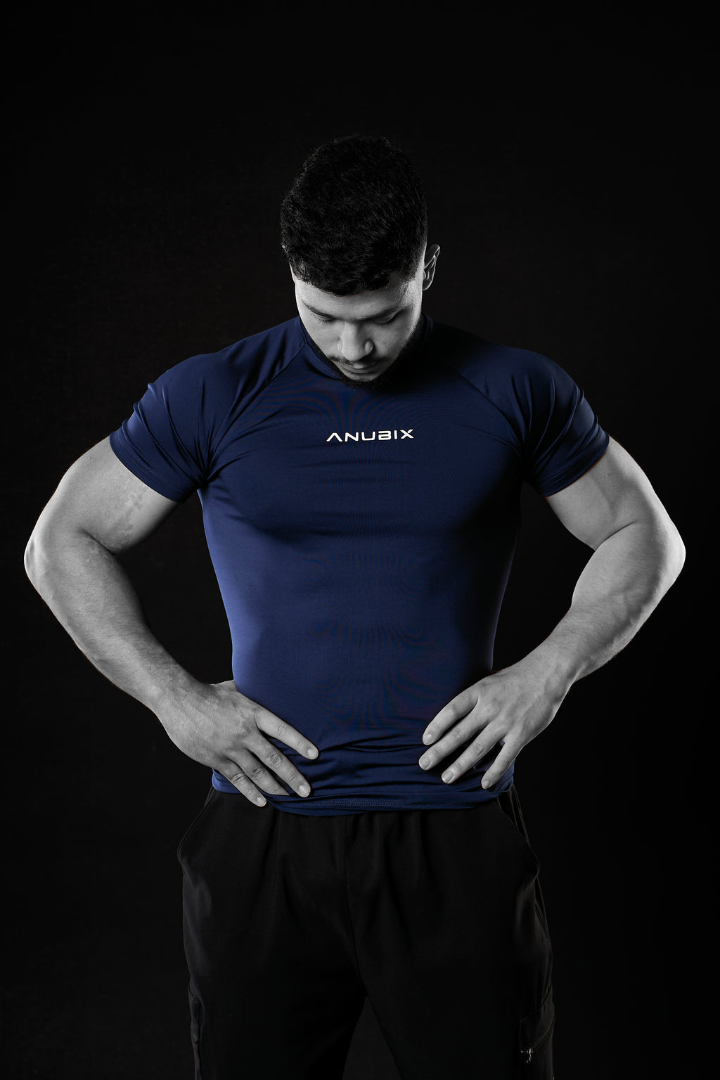 NAVY BLUE BASIC SHORT SLEEVE COMPRESSION