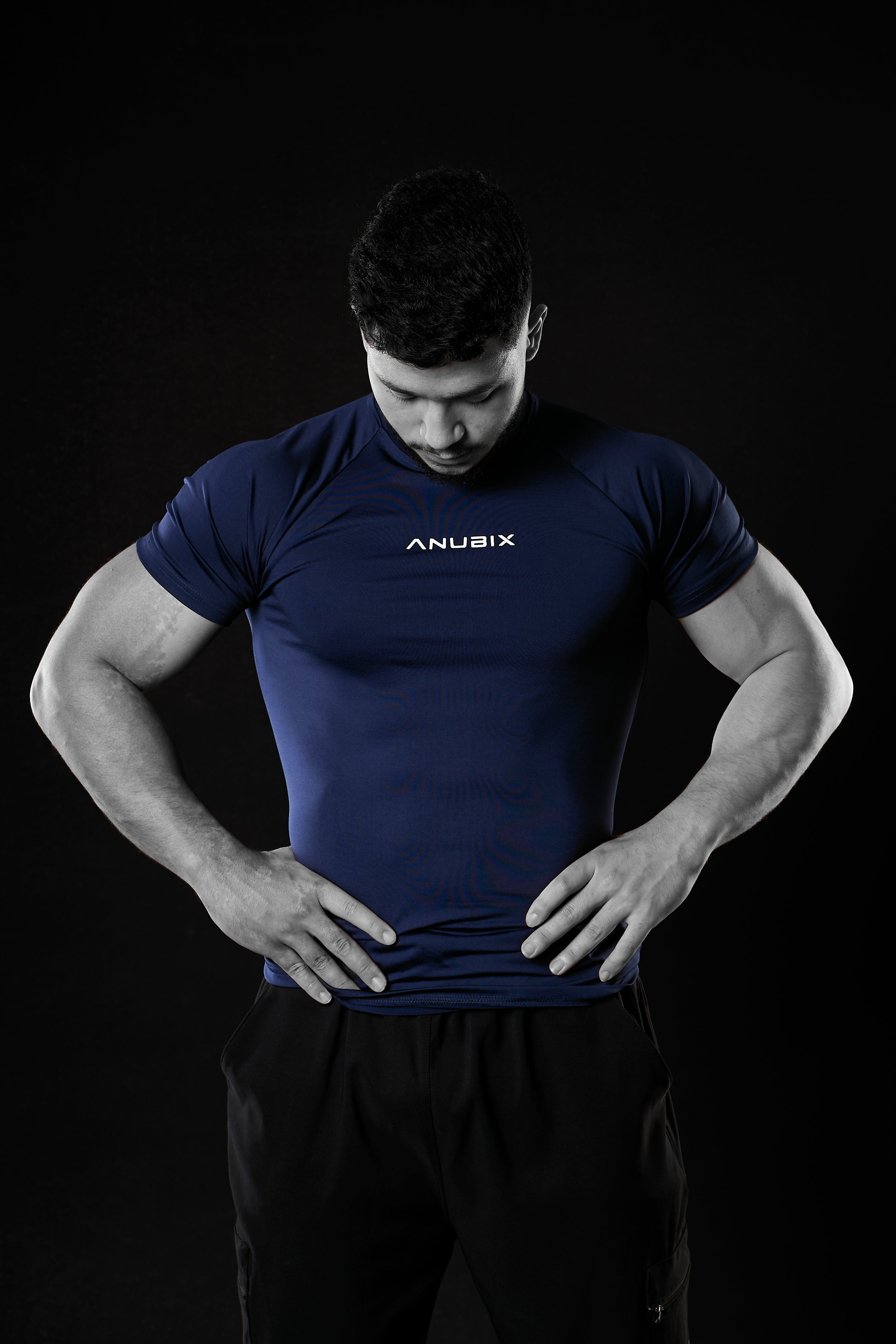 NAVY BLUE BASIC SHORT SLEEVE COMPRESSION