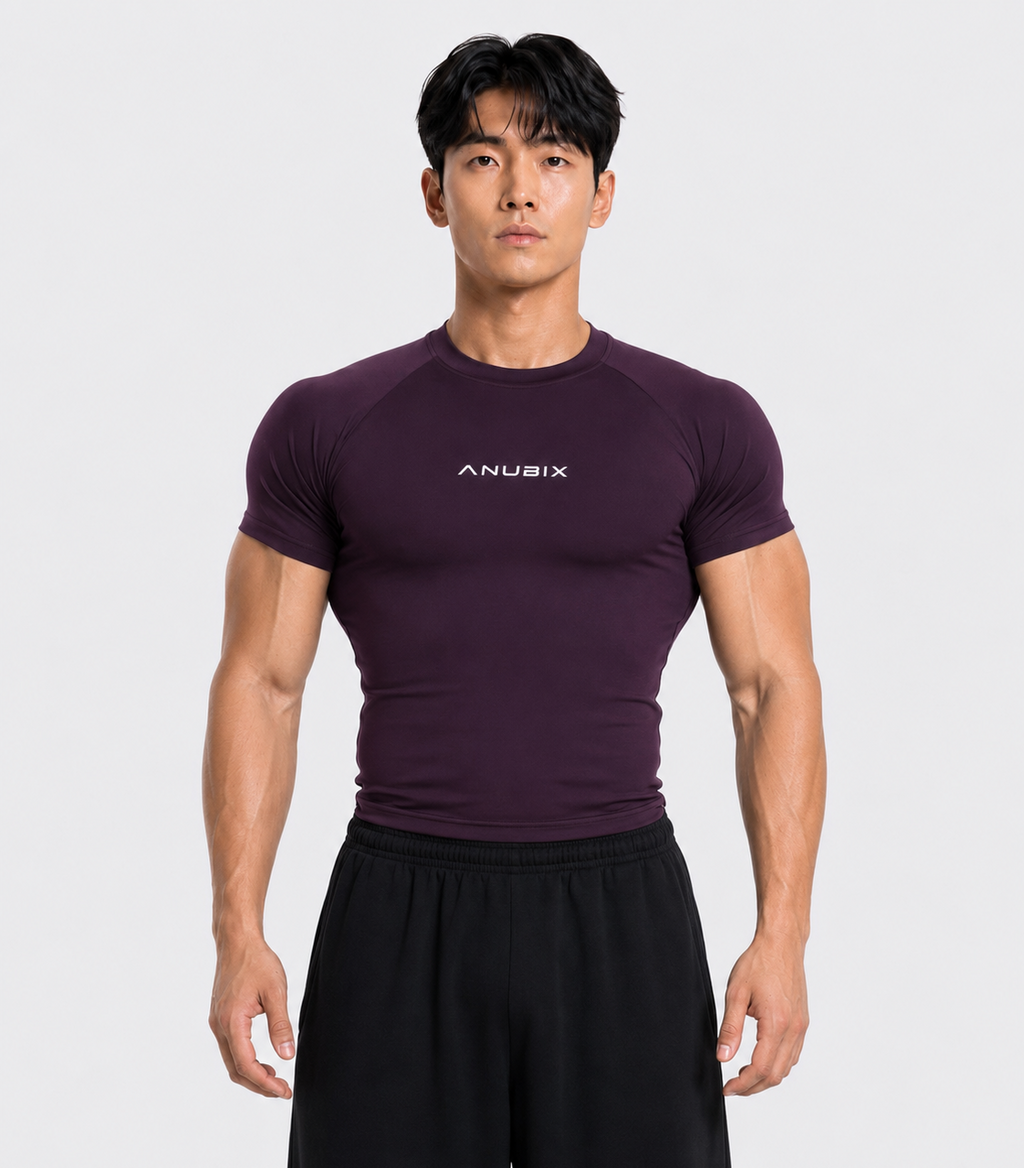 PURPLE BASIC SHORT SLEEVE COMPRESSION