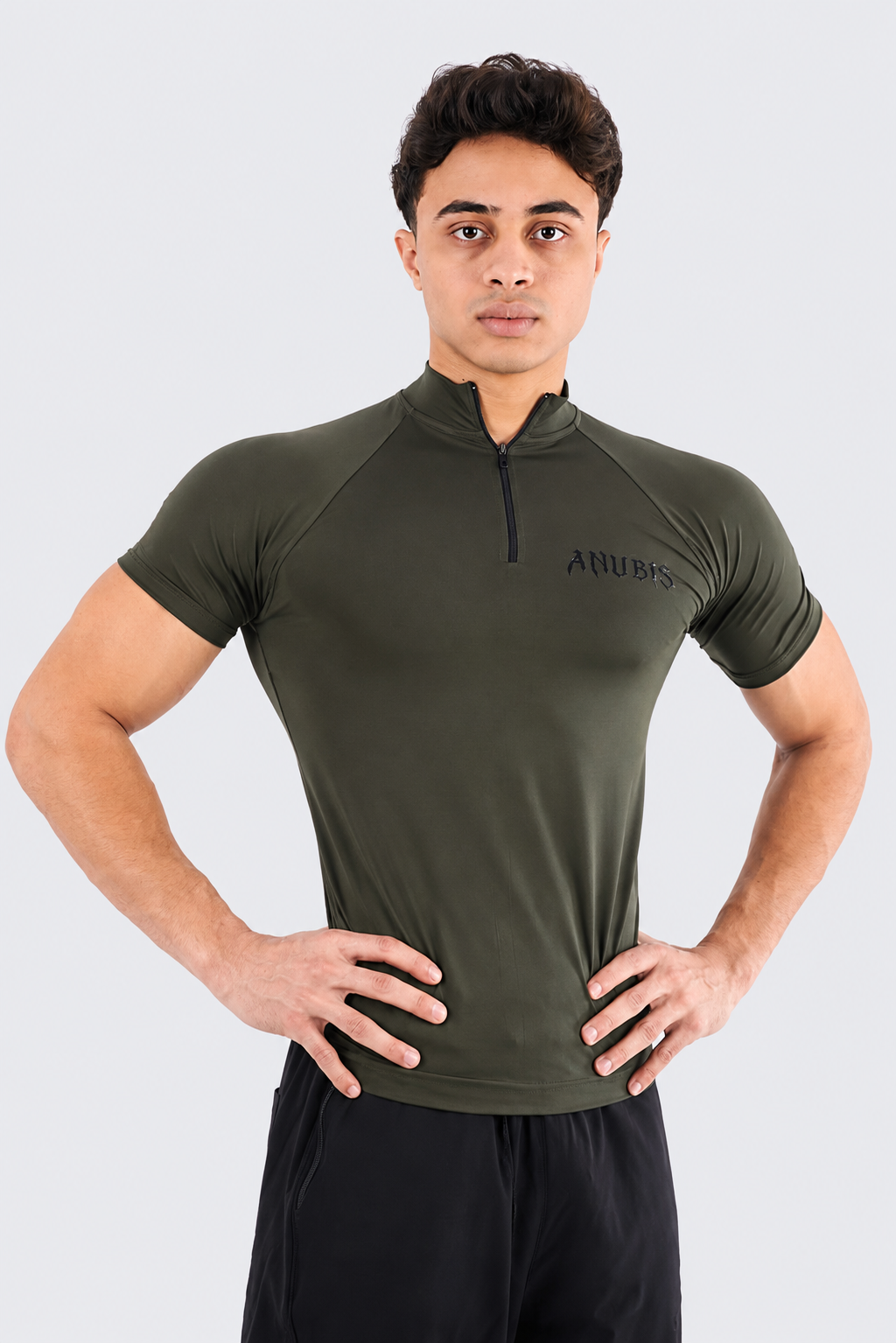 BASIC HALF ZIP UP SHORT SLEEVE COMPRESSION