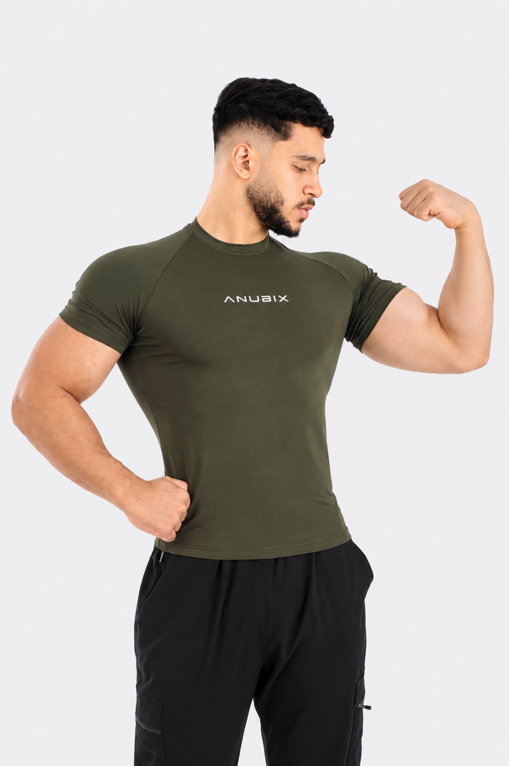 OLIVE GREEN BASIC SHORT SLEEVE COMPRESSION