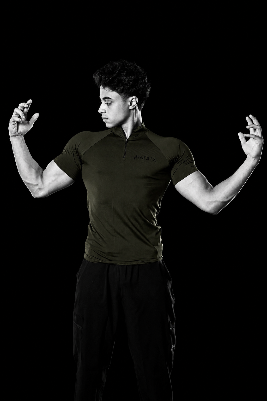 BASIC HALF ZIP UP SHORT SLEEVE COMPRESSION