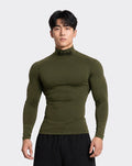 OLIVE GREEN NECKED ANUBIX LONG SLEEVE COMPRESSION