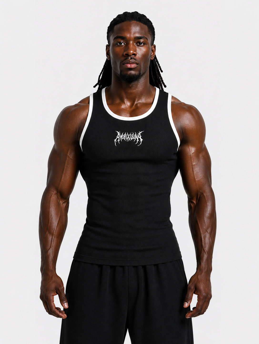 ADVANCED BLACK RINGER TANK TOP