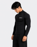 BLACK BASIC HALF ZIP UP LONG SLEEVE COMPRESSION