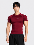 DARK RED BASIC SHORT SLEEVE COMPRESSION