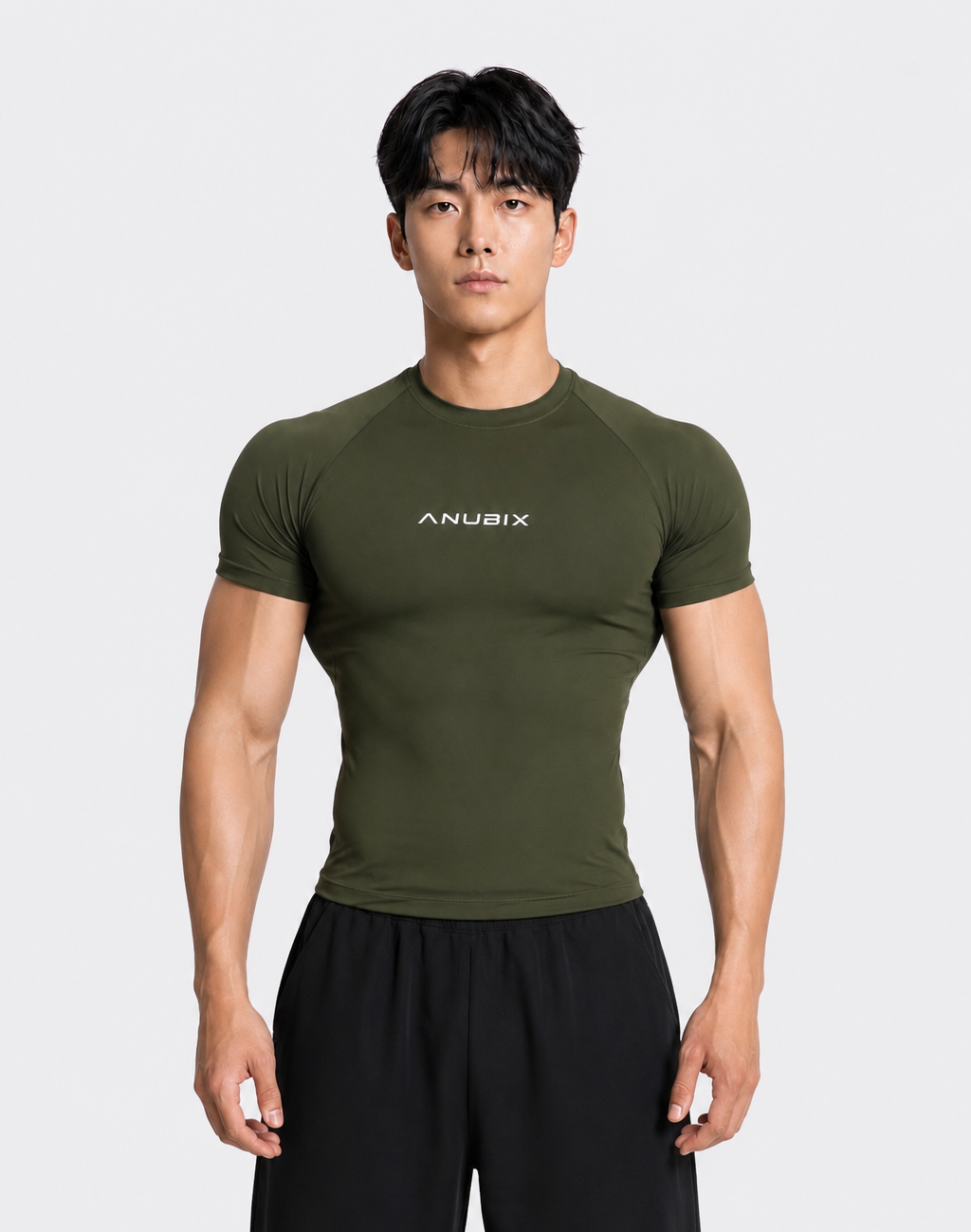 OLIVE GREEN BASIC SHORT SLEEVE COMPRESSION