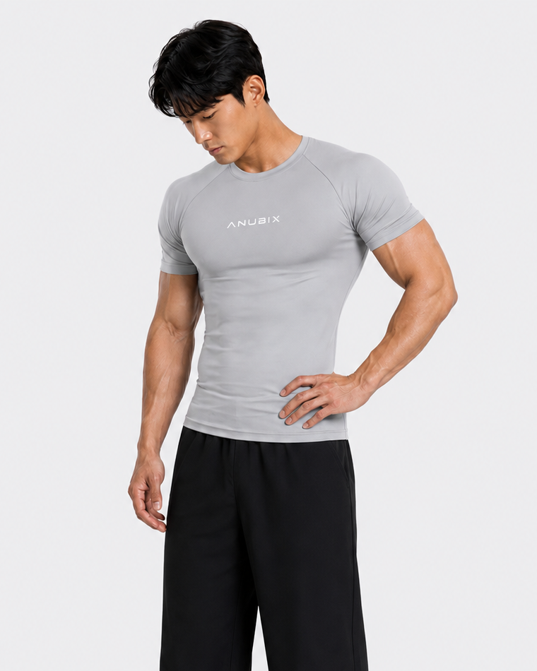 SILVER BASIC SHORT SLEEVE COMPRESSION