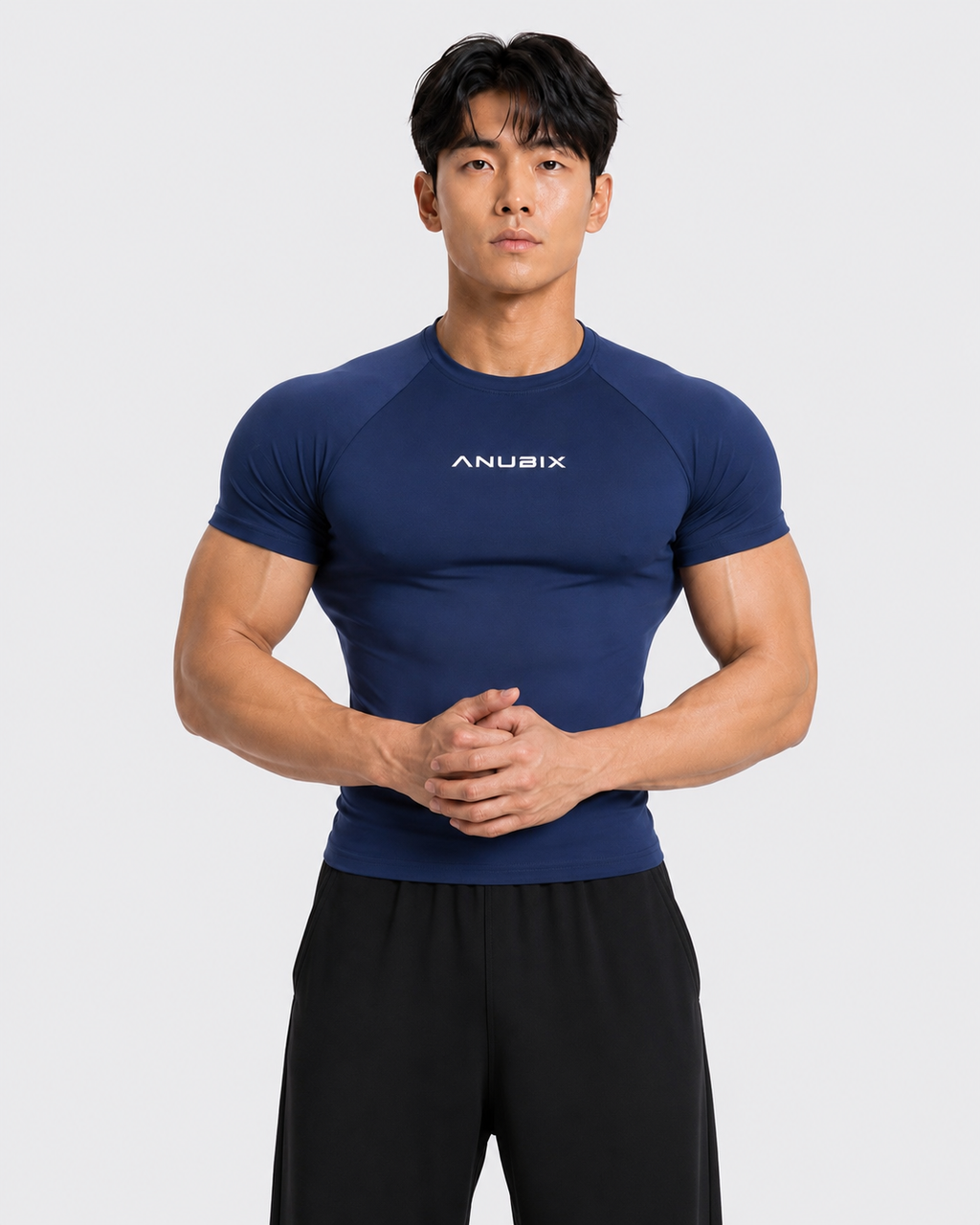 NAVY BLUE BASIC SHORT SLEEVE COMPRESSION